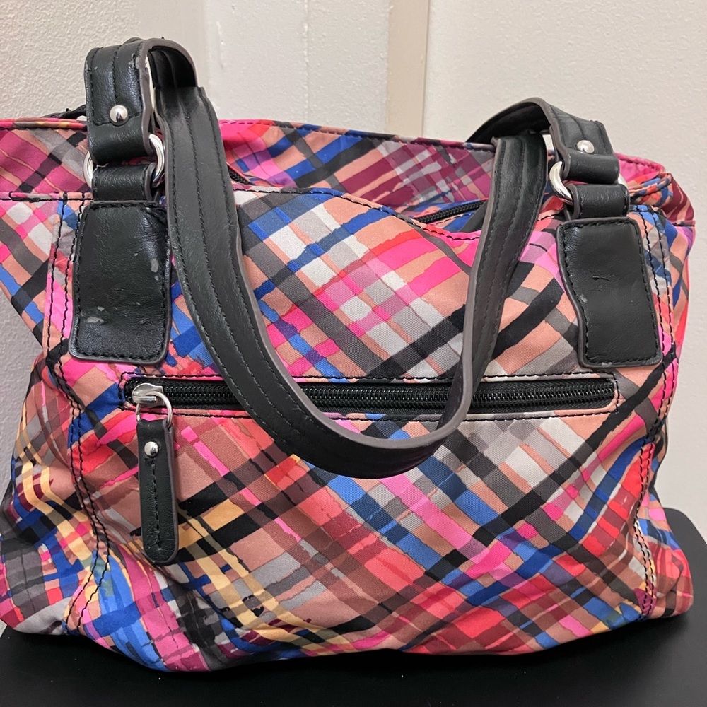 Tyler Rodan Pink and Blue Shoulder Bag with Quilted Design